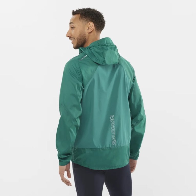 Green Salomon Bonatti Cross Men's Windbreaker | IE OZ6248